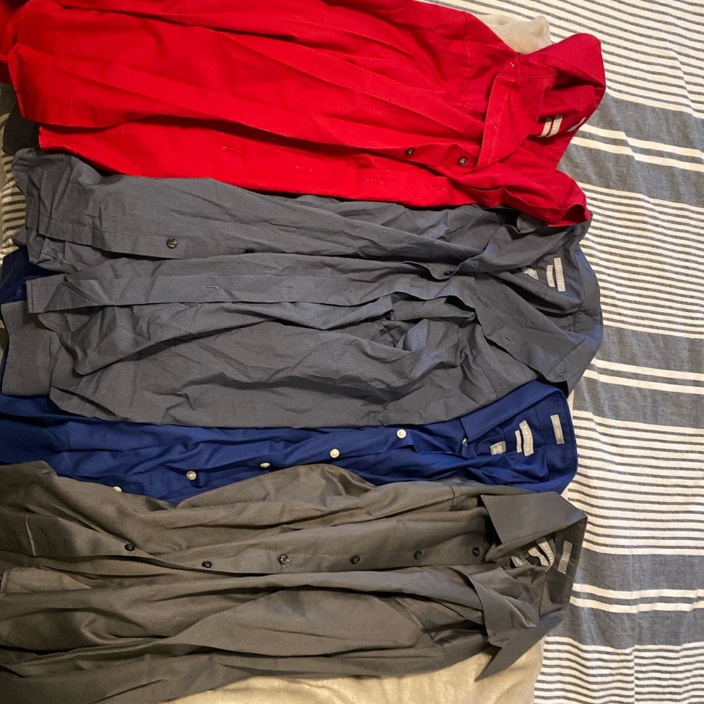 Van Heusten Fitted Dress Shirts size 15 1/2 34/35 - set of 4